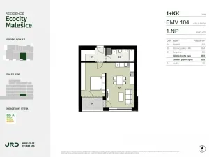 Prodej bytu 1+kk, Praha - Malešice, Univerzitní, 53 m2