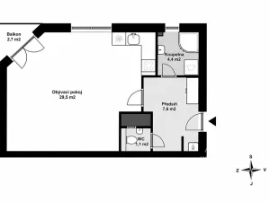 Pronájem bytu 1+kk, Praha - Libeň, Budilova, 41 m2