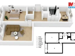 Pronájem bytu 2+1, Vamberk, Struha, 63 m2