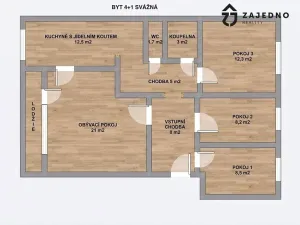 Pronájem bytu 4+1, Brno, Svážná, 78 m2