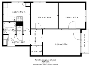 Prodej bytu 3+1, Hradec Králové - Březhrad, Březhradská, 66 m2