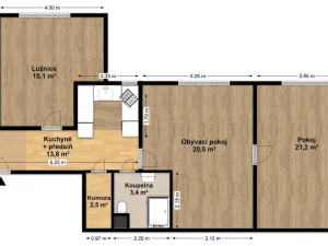 Prodej bytu 3+1, Praha - Holešovice, Letohradská, 77 m2