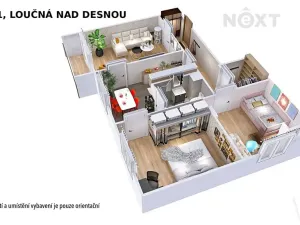 Prodej bytu 3+1, Loučná nad Desnou, 74 m2