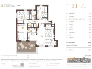 Pronájem bytu 4+kk, Praha - Řepy, U boroviček, 110 m2