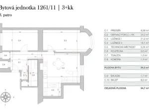Prodej bytu 3+kk, Praha - Holešovice, Řezáčovo náměstí, 95 m2