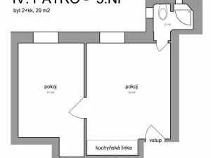 Pronájem bytu 2+kk, Praha - Vinohrady, Perunova, 29 m2