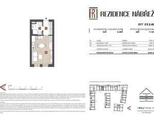 Prodej bytu 1+kk, Brandýs nad Labem-Stará Boleslav - Stará Boleslav, Nábřeží, 28 m2