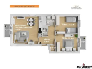 Prodej bytu 3+kk, Praha - Třeboradice, Špeciánova, 74 m2