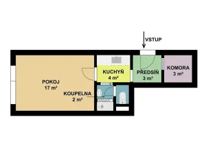 Prodej bytu 1+kk, Brno, Novoměstská, 30 m2