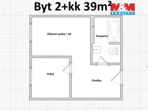 Pronájem bytu 2+kk, Kolín - Kolín II, Masarykova, 39 m2