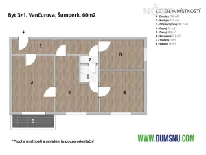 Pronájem bytu 3+1, Šumperk, Vančurova, 60 m2