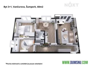Pronájem bytu 3+1, Šumperk, Vančurova, 60 m2