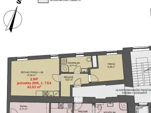 Pronájem bytu 2+kk, Jihlava, Farní, 42 m2
