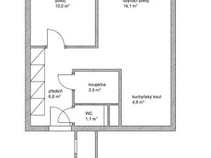 Pronájem bytu 2+kk, Praha, Ctěnická, 39 m2
