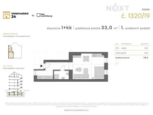 Prodej obchodního prostoru, Praha - Vinohrady, Velehradská, 33 m2