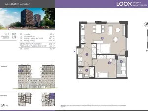 Pronájem bytu 2+kk, Praha - Prosek, Litoměřická, 55 m2