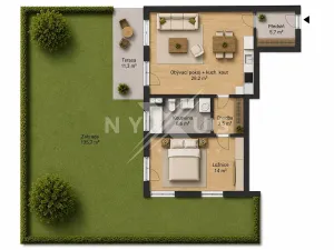 Prodej bytu 2+kk, Praha - Čimice, Vaňkova, 58 m2