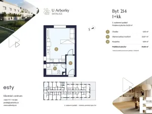 Prodej bytu 1+kk, Praha - Satalice, Za Novákovou zahradou, 34 m2