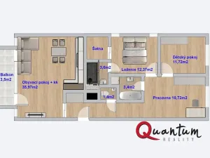 Pronájem bytu 3+kk, Praha - Hlubočepy, Silurská, 91 m2