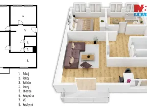 Prodej bytu 3+kk, Bělkovice-Lašťany, 81 m2