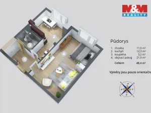 Pronájem bytu 1+1, Ústí nad Labem, Jizerská, 42 m2