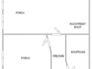 Pronájem bytu 2+kk, Meziboří, nám. 8. května, 55 m2