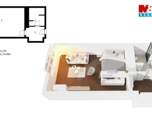Pronájem bytu 1+kk, Praha - Josefov, Valentinská, 31 m2