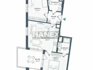 Pronájem bytu 3+kk, Praha - Hlubočepy, Schránilova, 71 m2