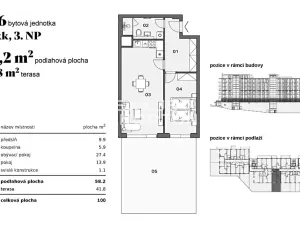 Prodej bytu 2+kk, Praha - Modřany, Československého exilu, 58 m2