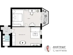 Pronájem bytu 2+kk, Praha - Nusle, Sezimova, 51 m2