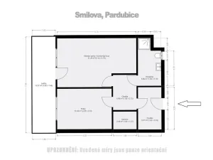 Pronájem bytu 2+kk, Pardubice - Zelené Předměstí, Smilova, 67 m2