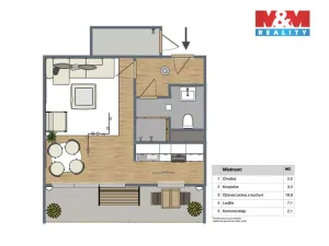 Prodej bytu 1+kk, Bílina, Alšova, 27 m2