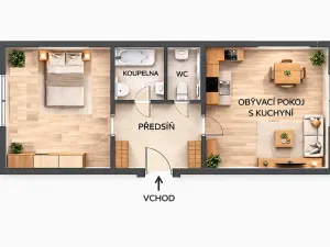 Prodej bytu 2+kk, Praha - Zličín, Míšovická, 58 m2