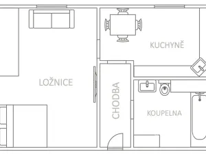 Prodej bytu 1+1, Bílina, Sídliště Za Chlumem, 35 m2