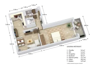 Prodej bytu 2+kk, Velké Opatovice, Pod Strážnicí, 52 m2