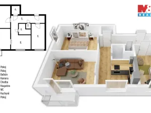 Prodej bytu 3+1, Třebíč - Borovina, Zahraničního odboje, 74 m2