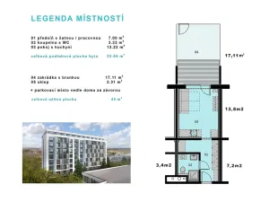 Prodej bytu 1+kk, Rosice, Na Vyhlídce, 25 m2