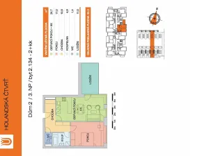 Pronájem bytu 2+kk, Olomouc, Aloise Rašína, 62 m2