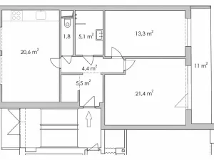 Prodej bytu 3+kk, Praha - Břevnov, Bělohorská, 73 m2