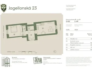 Prodej bytu 2+kk, Praha - Žižkov, Jagellonská, 44 m2