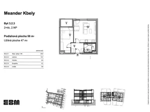 Prodej bytu 2+kk, Praha - Kbely, K Vinoři, 50 m2