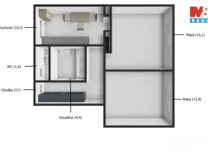Prodej bytu 2+1, Domažlice - Týnské Předměstí, Mánesova, 52 m2