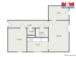 Prodej bytu 3+1, Nová Ves, 55 m2