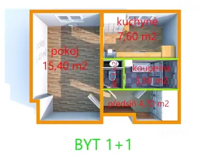 Pronájem bytu 1+1, Uherské Hradiště, Štefánikova, 36 m2