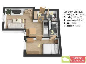 Prodej bytu 2+kk, Praha - Holešovice, U Uranie, 40 m2