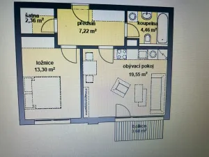 Pronájem bytu 2+kk, Milovice, Kaštanová, 49 m2