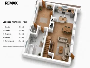 Prodej rodinného domu, Ondřejov, Ořechová, 84 m2