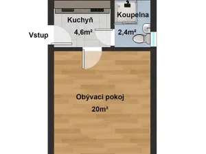 Prodej bytu 1+kk, Praha - Košíře, Vrchlického, 27 m2