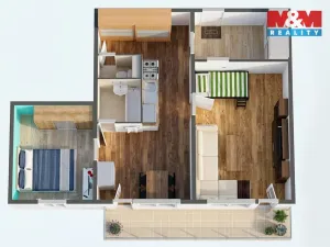 Prodej bytu 2+1, Chodov, Smetanova, 58 m2