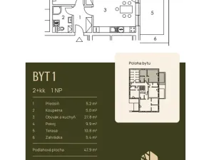 Prodej bytu 2+kk, Lenora, 47 m2